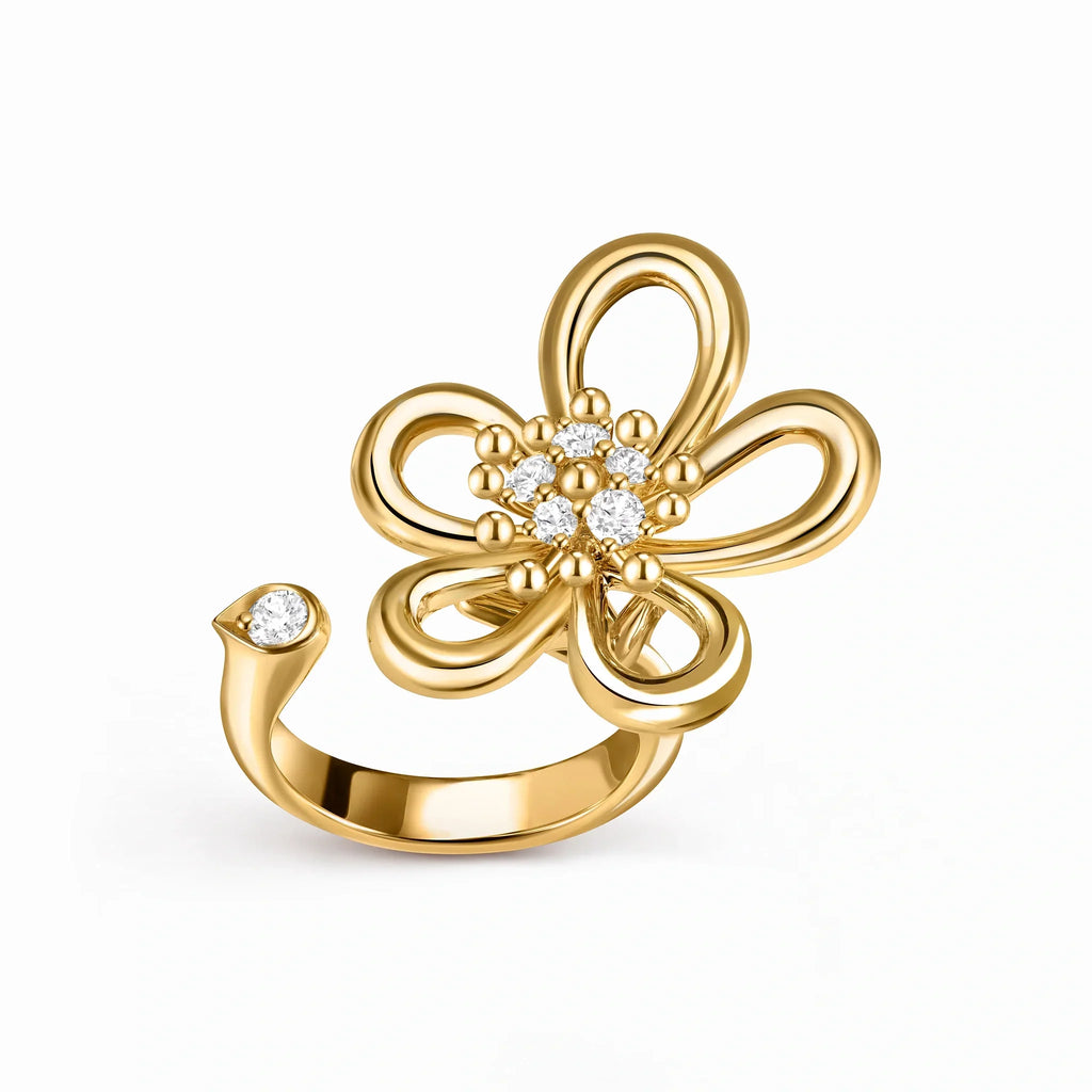Frivole Lumiere Five-Petal Flower Ring