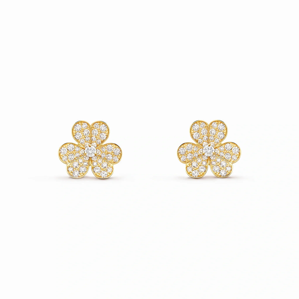 Frivole Lumiere Flower Pavé Earrings