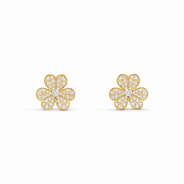 Frivole Lumiere Flower Pavé Earrings
