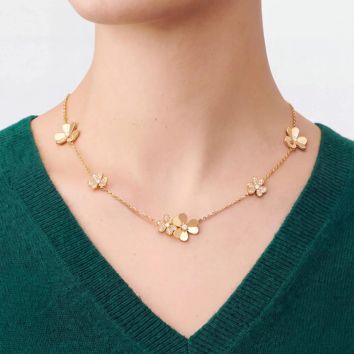 Frivole Multi Flower Station Necklace