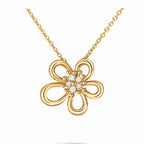Frivole Open Five Petal Pendant Necklace