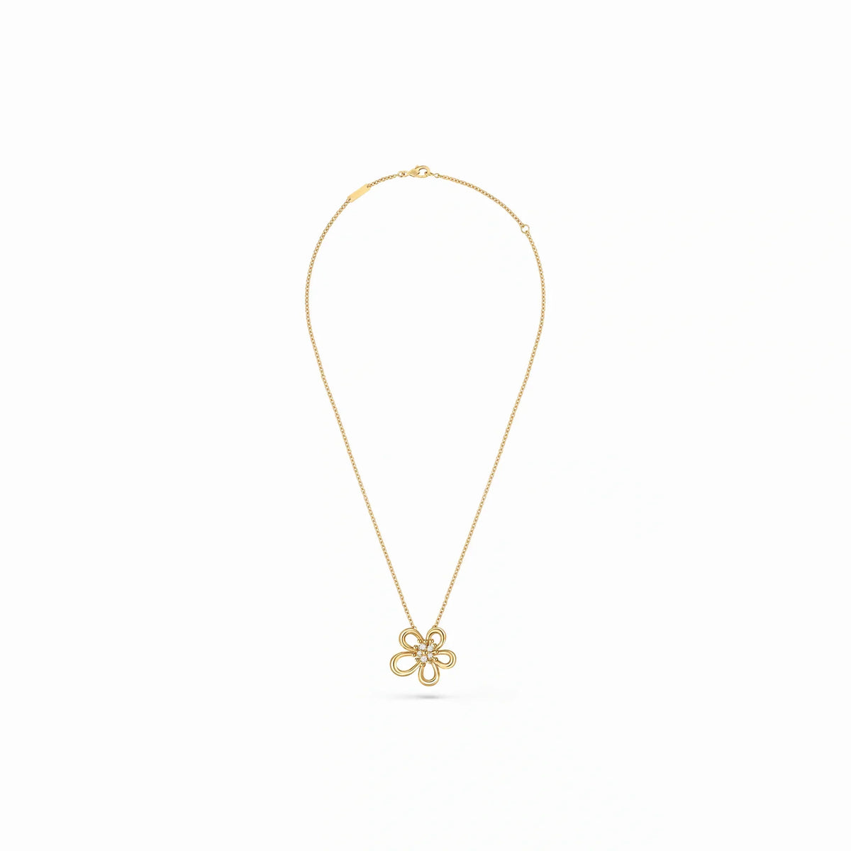 Frivole Open Five Petal Pendant Necklace