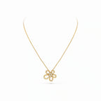 Frivole Open Five Petal Pendant Necklace