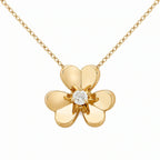 Frivole Polished Flower Pendant Necklace