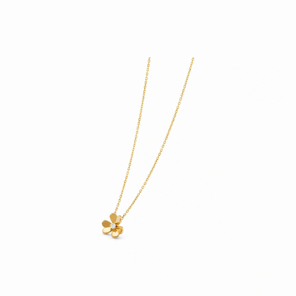 Frivole Polished Flower Pendant Necklace
