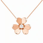 Frivole Polished Flower Pendant Necklace