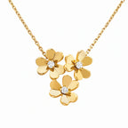 Frivole Triple Flower Pendant Necklace