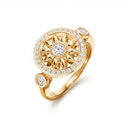 Gates Sunburst Flower Halo Ring