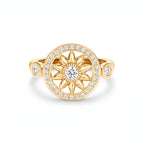 Gates Sunburst Flower Halo Ring
