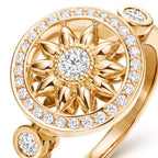Gates Sunburst Flower Halo Ring