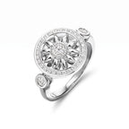 Gates Sunburst Flower Halo Ring