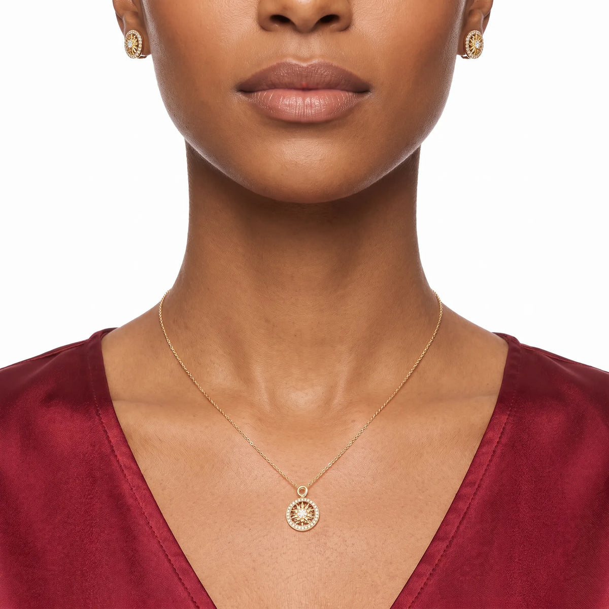 Gates Sunburst Medallion Pendant Necklace