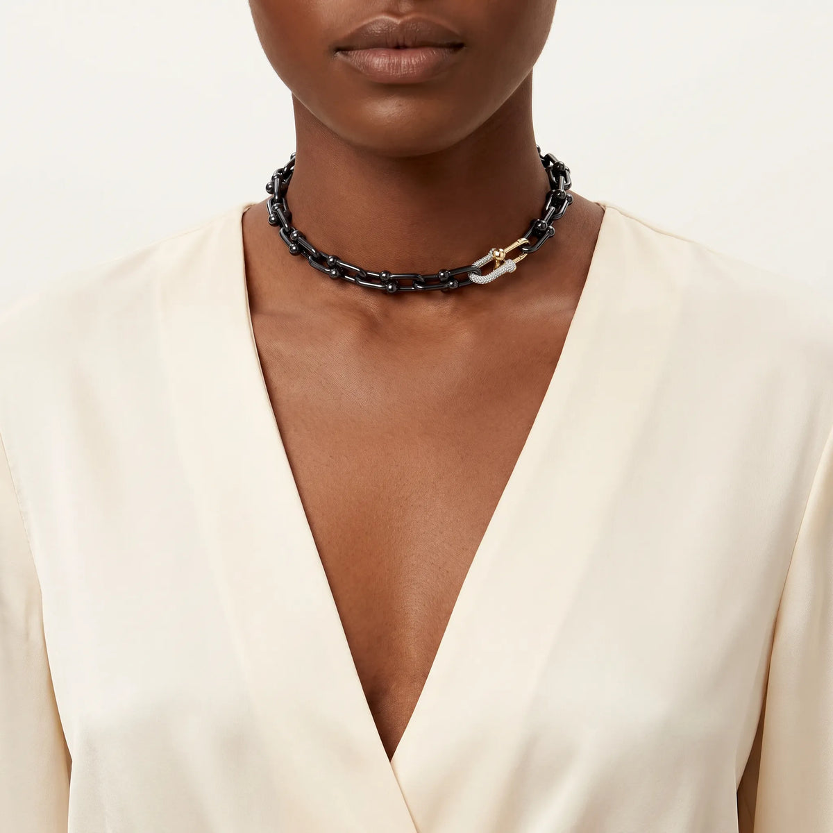 HardWear Black Link Pavé Accent Chain Necklace
