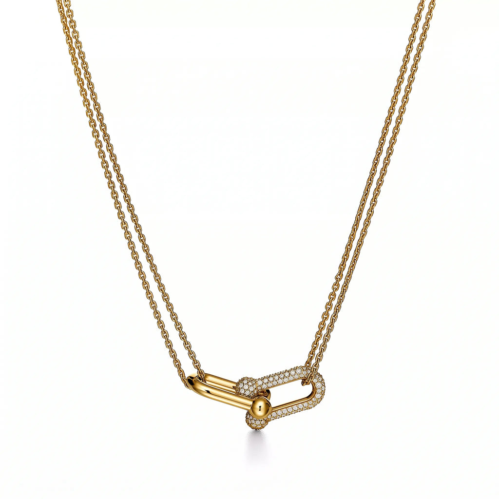 HardWear Double Pavé Interlocking Link Necklace