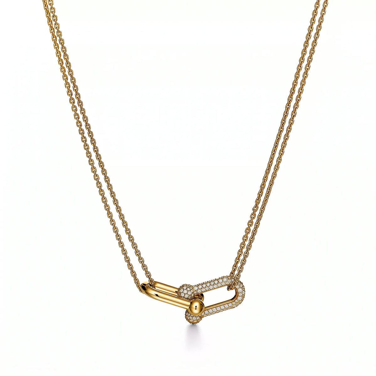HardWear Double Pavé Interlocking Link Necklace