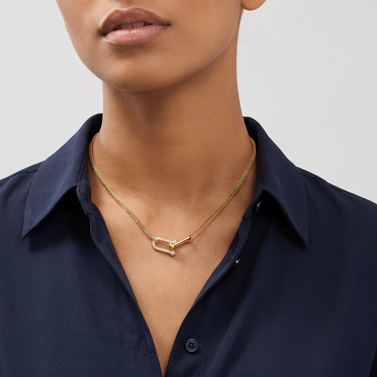 HardWear Double Pavé Interlocking Link Necklace