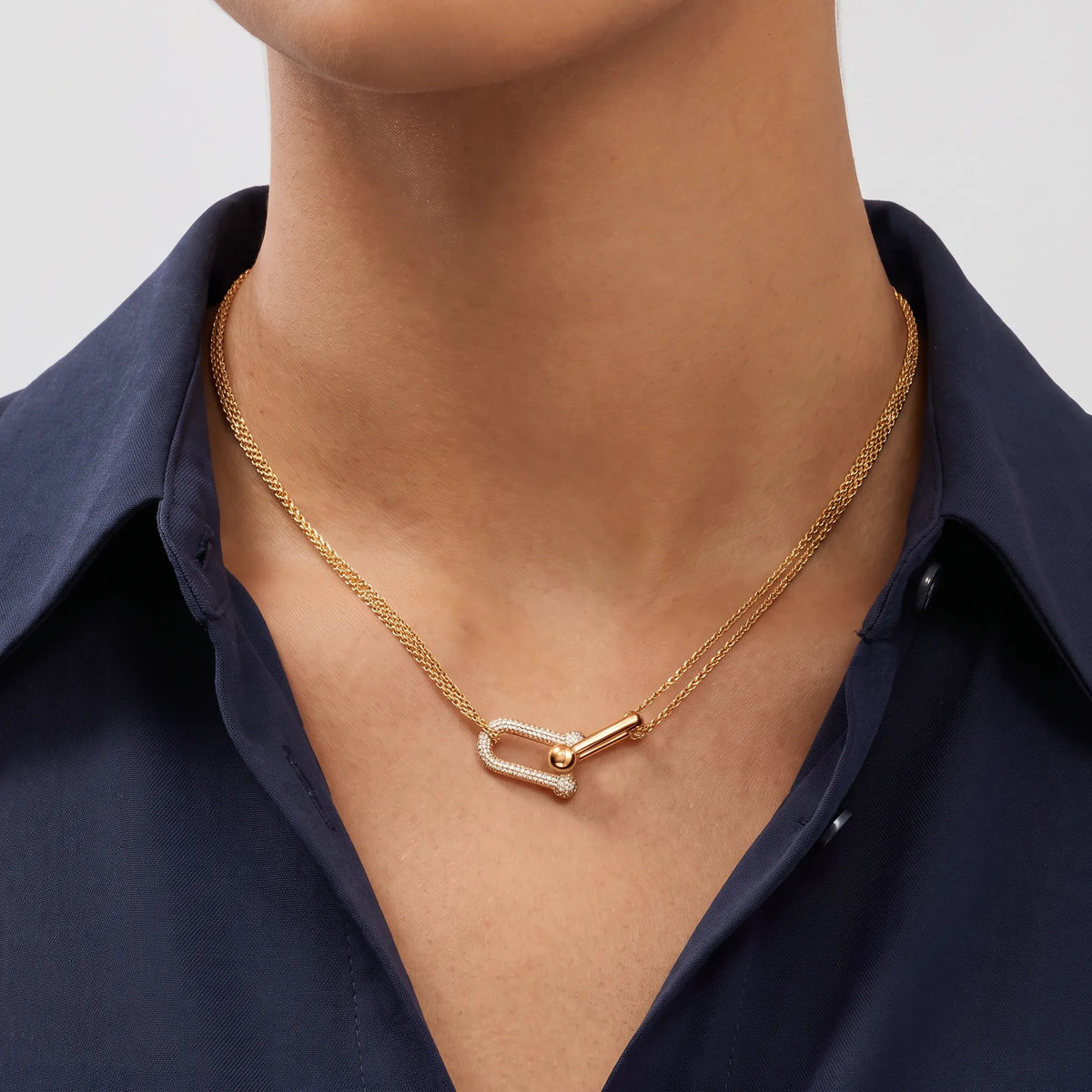 HardWear Double Pavé Interlocking Link Necklace