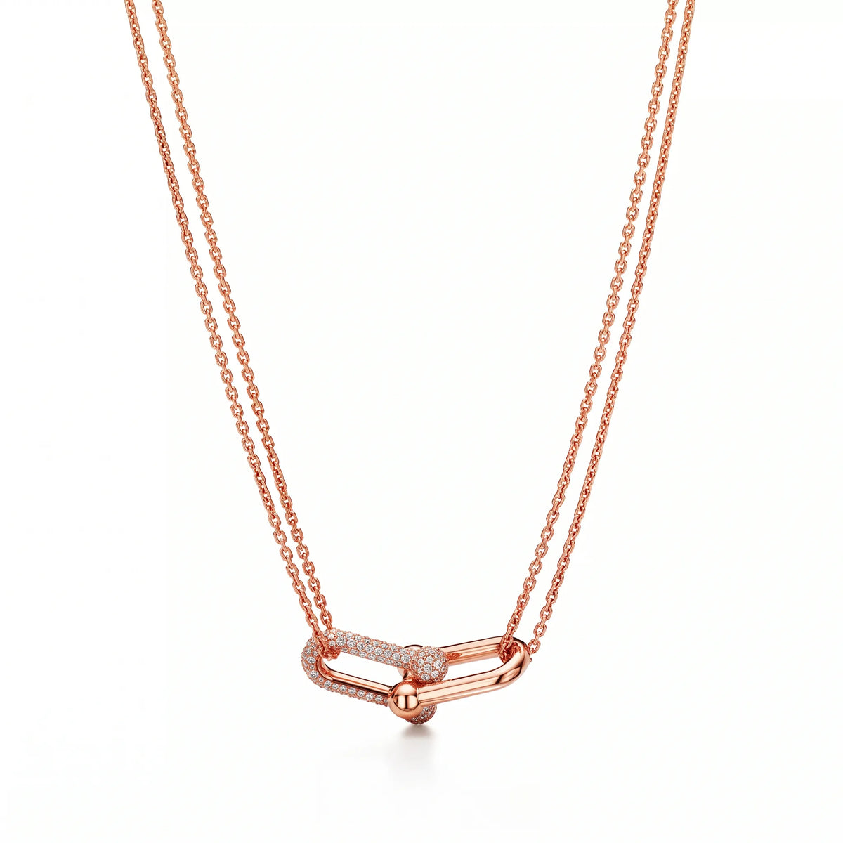 HardWear Double Pavé Interlocking Link Necklace