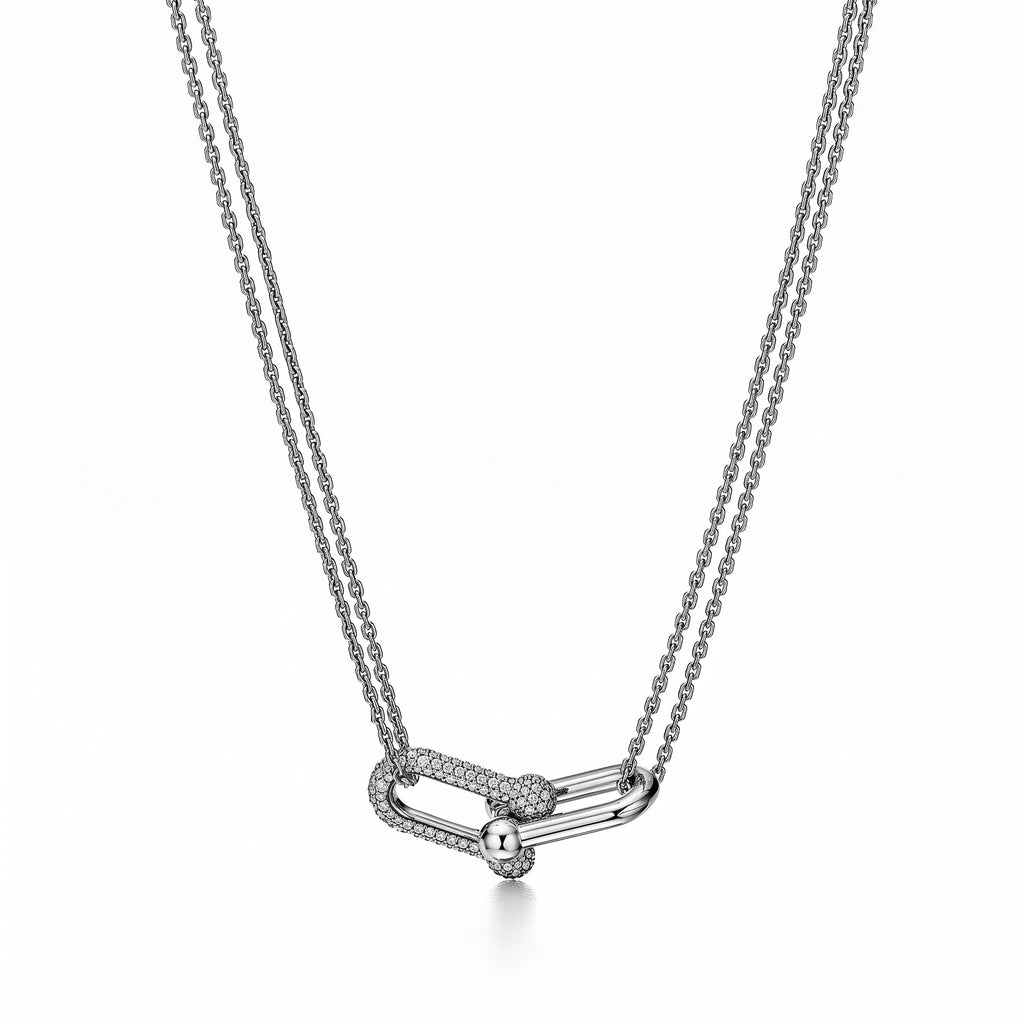 HardWear Double Pavé Interlocking Link Necklace