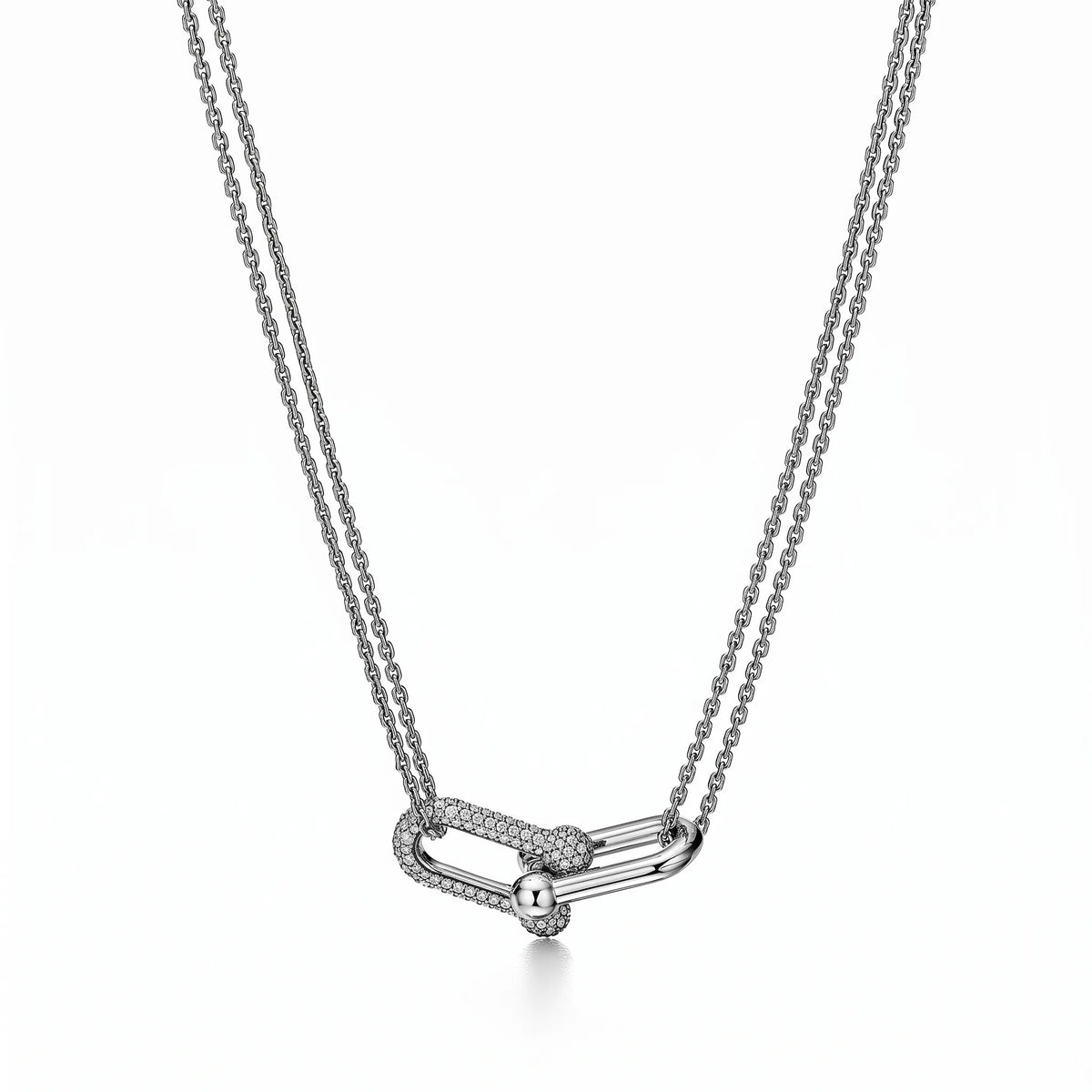 HardWear Double Pavé Interlocking Link Necklace