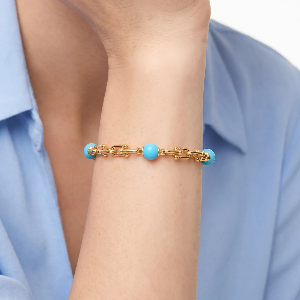 HardWear Four Turquoise Bead Link Bracelet
