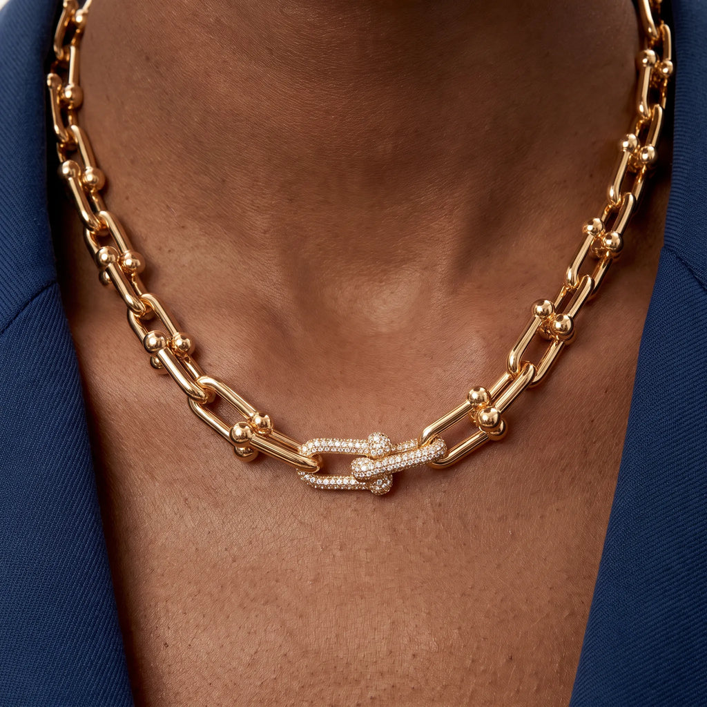 HardWear Graduated Link Necklace with Pavé Accent