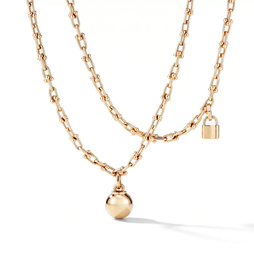 HardWear Orb and Lock Charm Wrap Chain Necklace