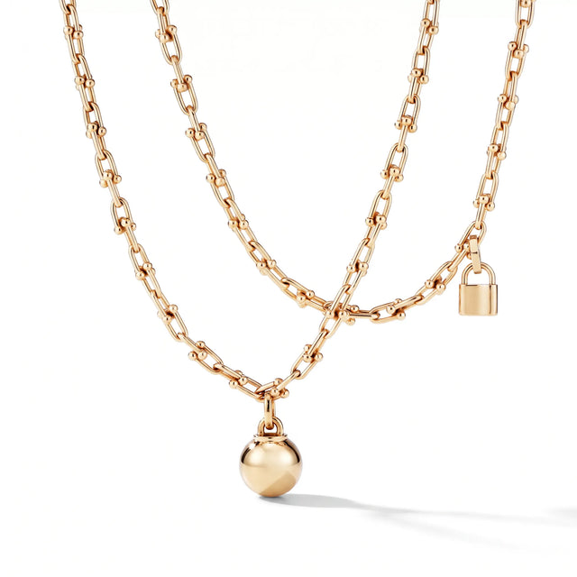 HardWear Orb and Lock Charm Wrap Chain Necklace