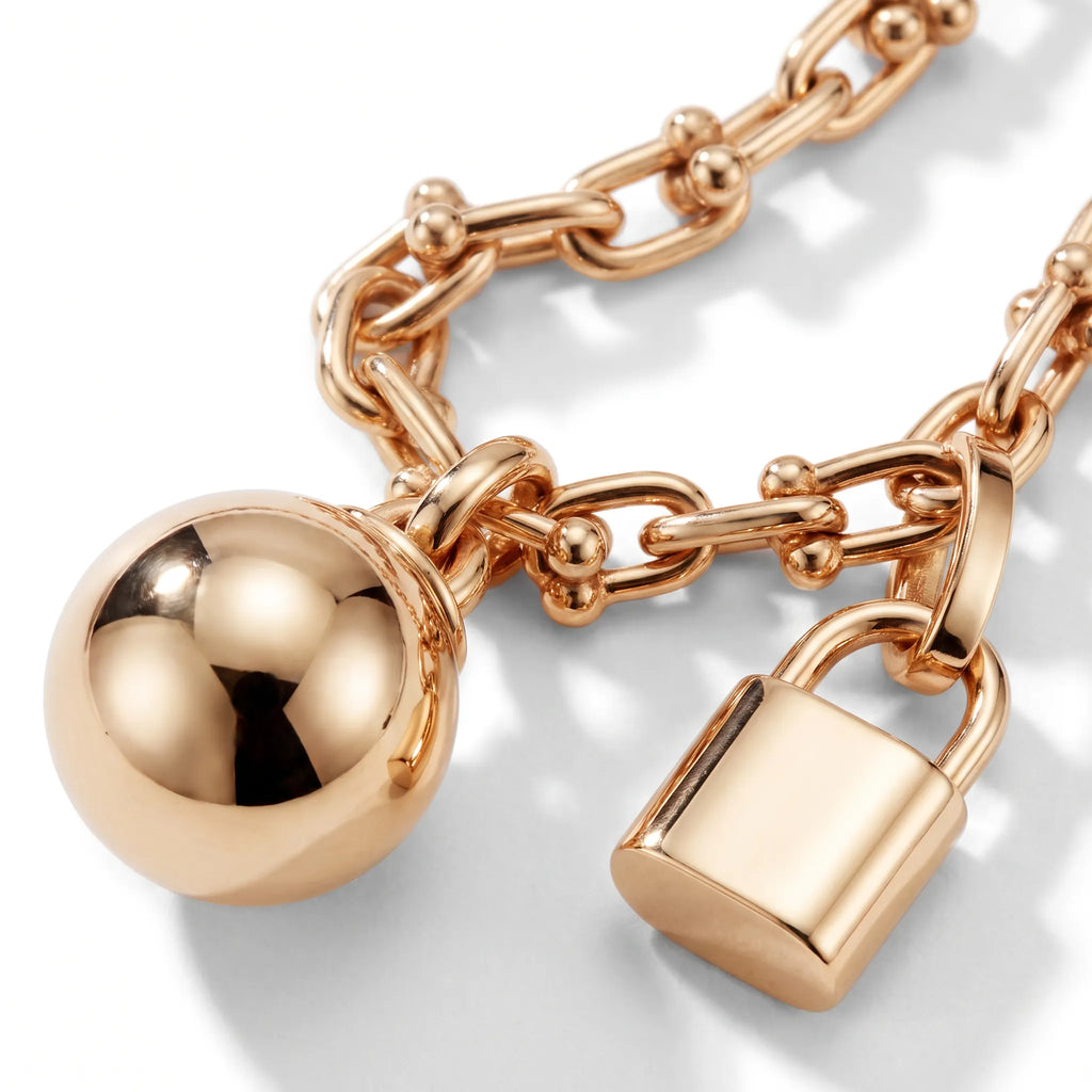 HardWear Orb and Lock Charm Wrap Chain Necklace