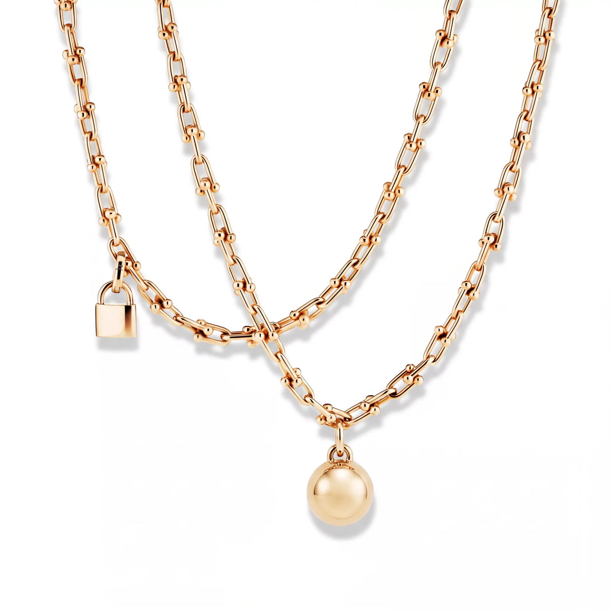 HardWear Orb and Lock Charm Wrap Chain Necklace