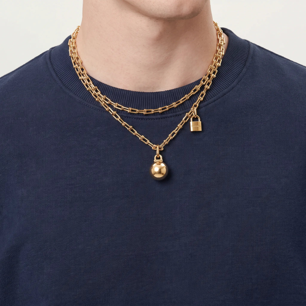 HardWear Orb and Lock Charm Wrap Chain Necklace