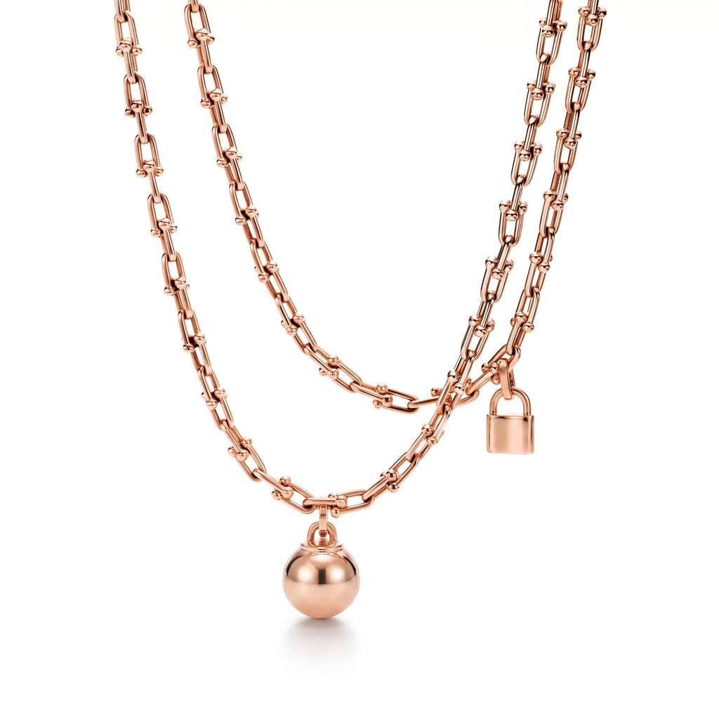 HardWear Orb and Lock Charm Wrap Chain Necklace