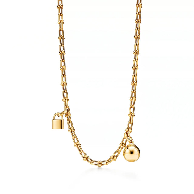 HardWear Orb and Padlock Charm Link Necklace
