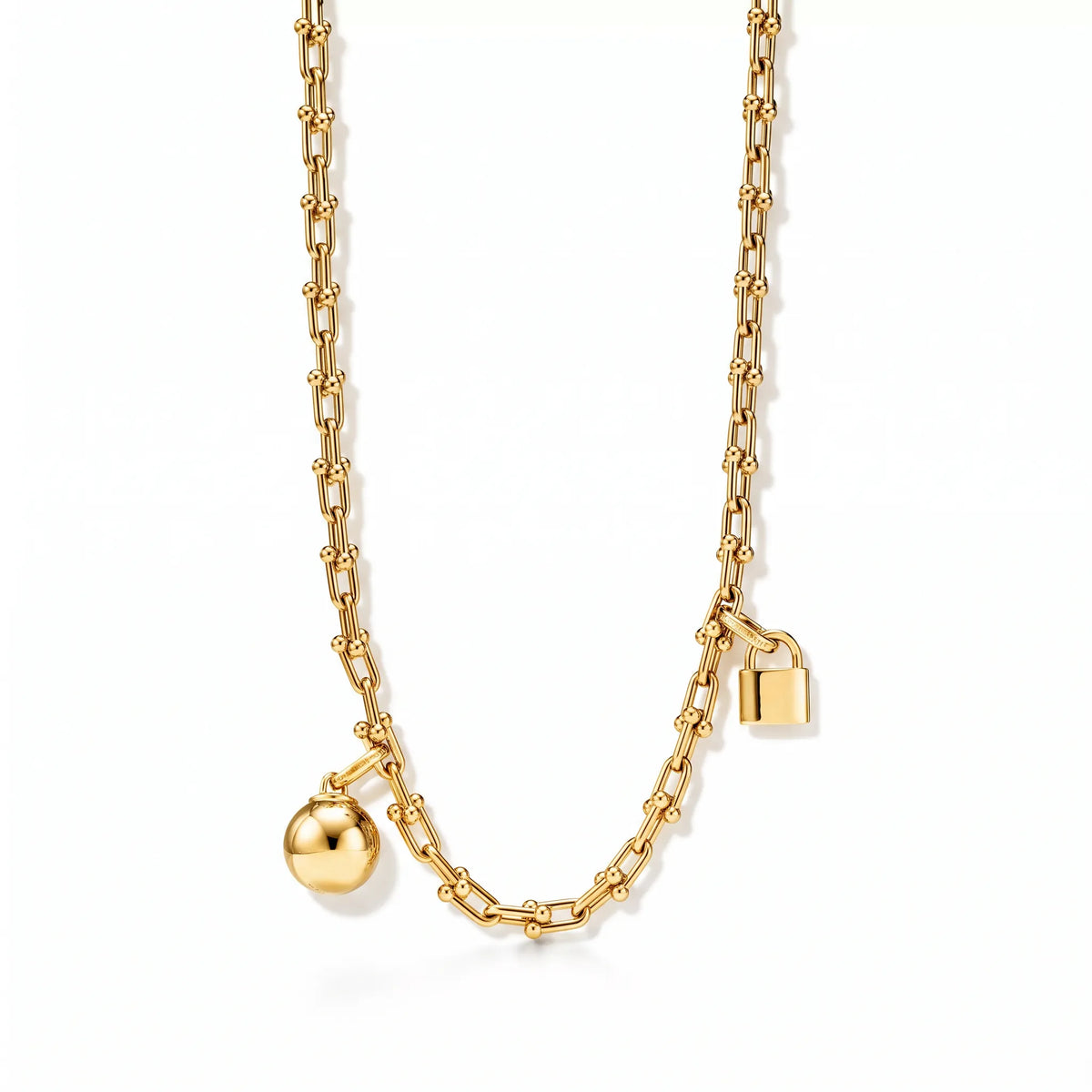 HardWear Orb and Padlock Charm Link Necklace