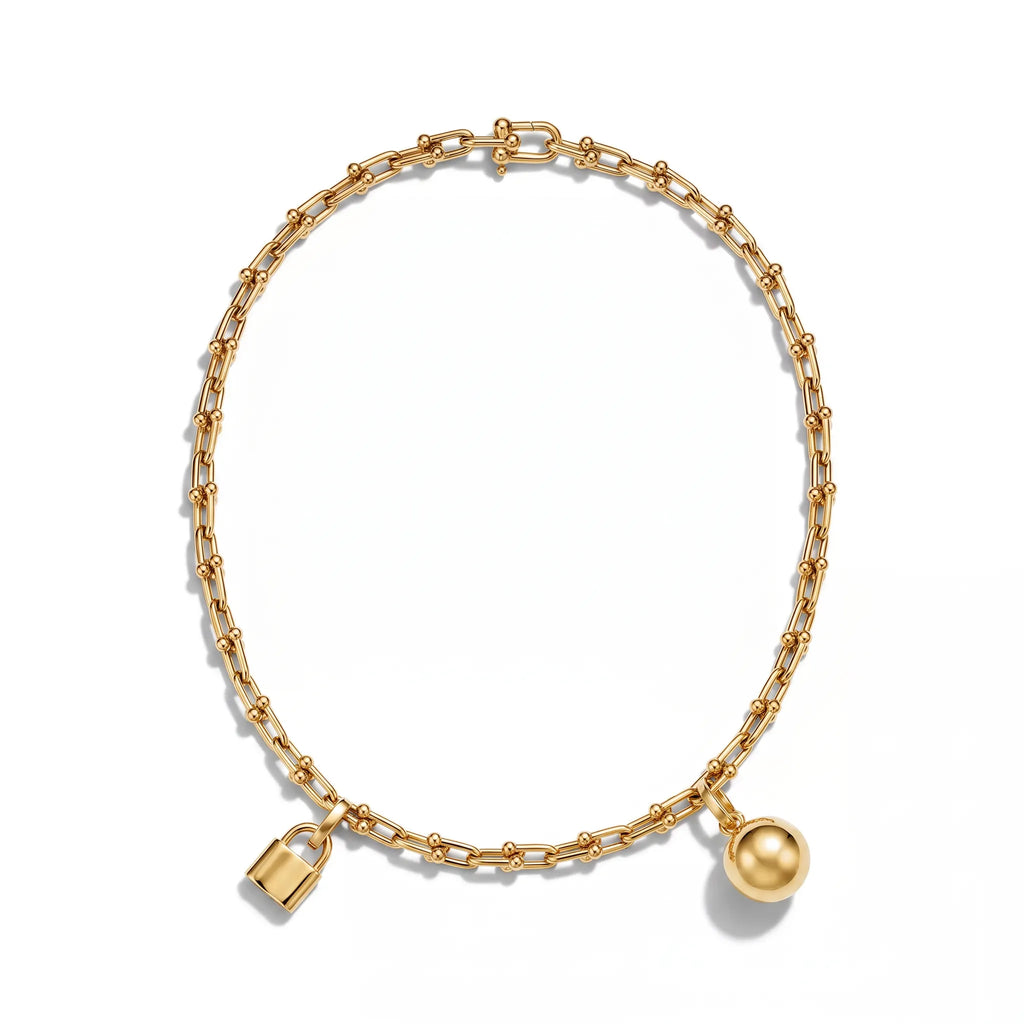 HardWear Orb and Padlock Charm Link Necklace