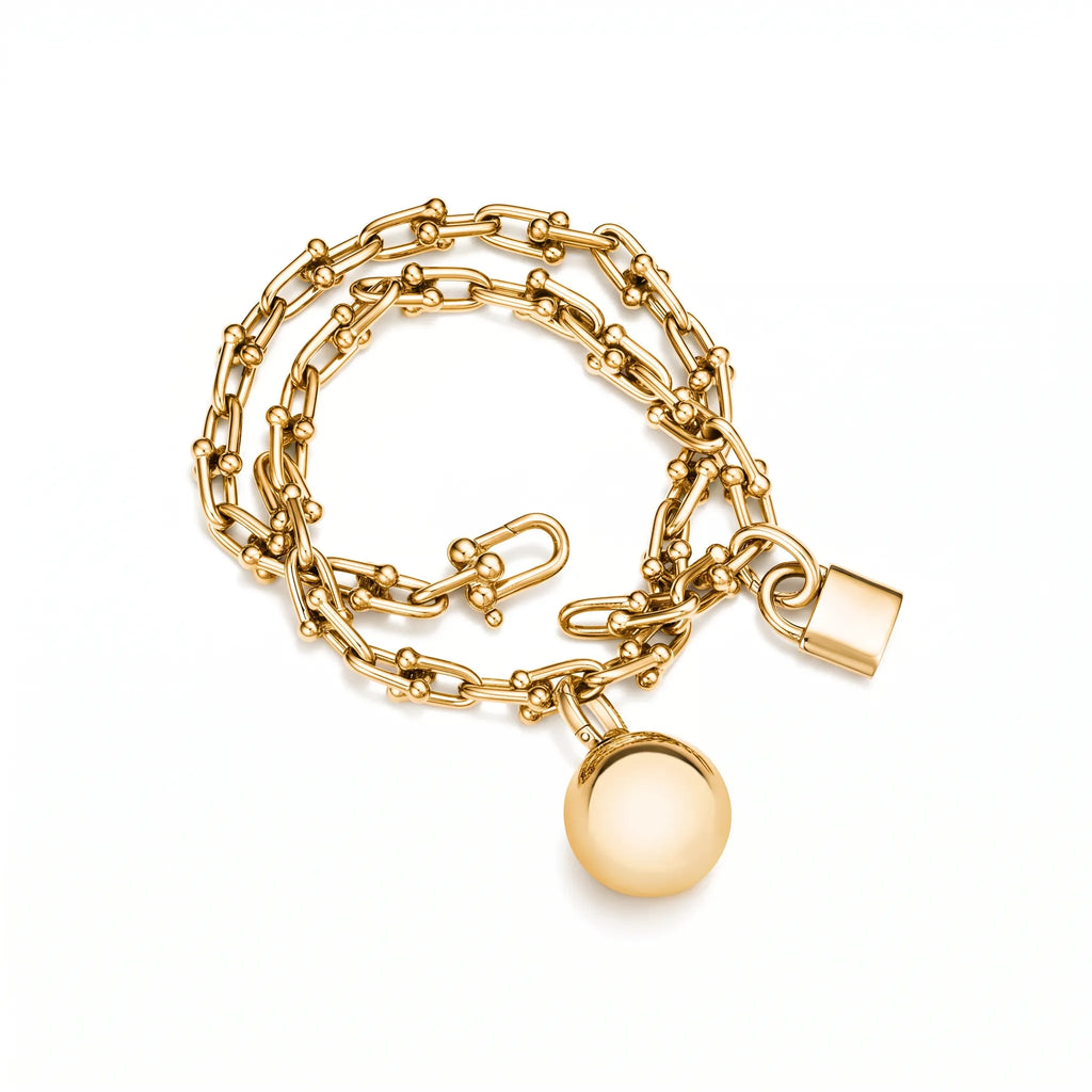 HardWear Orb and Padlock Charm Multi-Wrap Bracelet