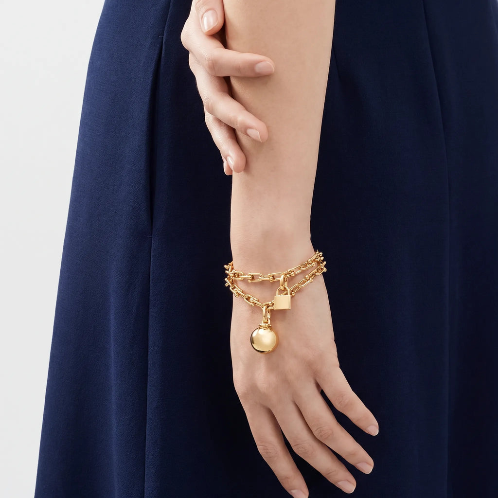 HardWear Orb and Padlock Charm Multi-Wrap Bracelet
