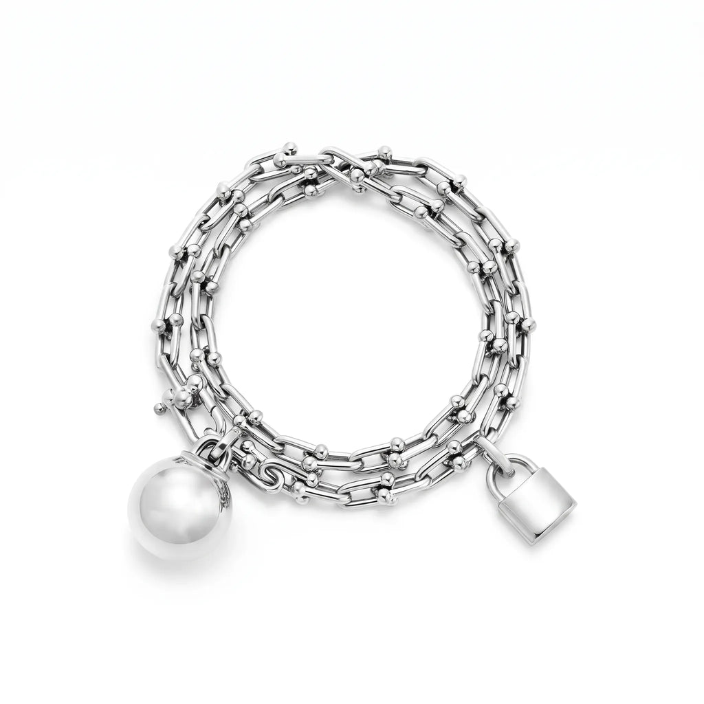 HardWear Orb and Padlock Charm Multi-Wrap Bracelet