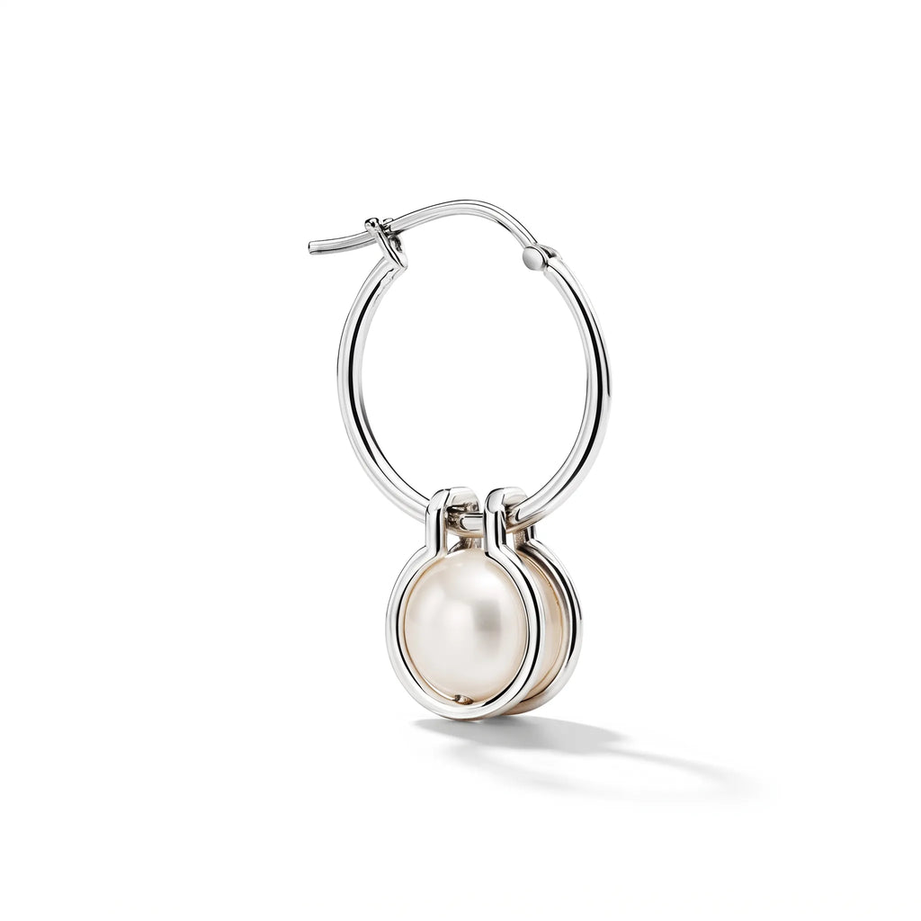 HardWear Pearl-Tone Orb Link Hoop Earrings