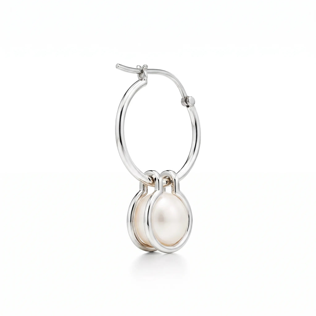 HardWear Pearl-Tone Orb Link Hoop Earrings
