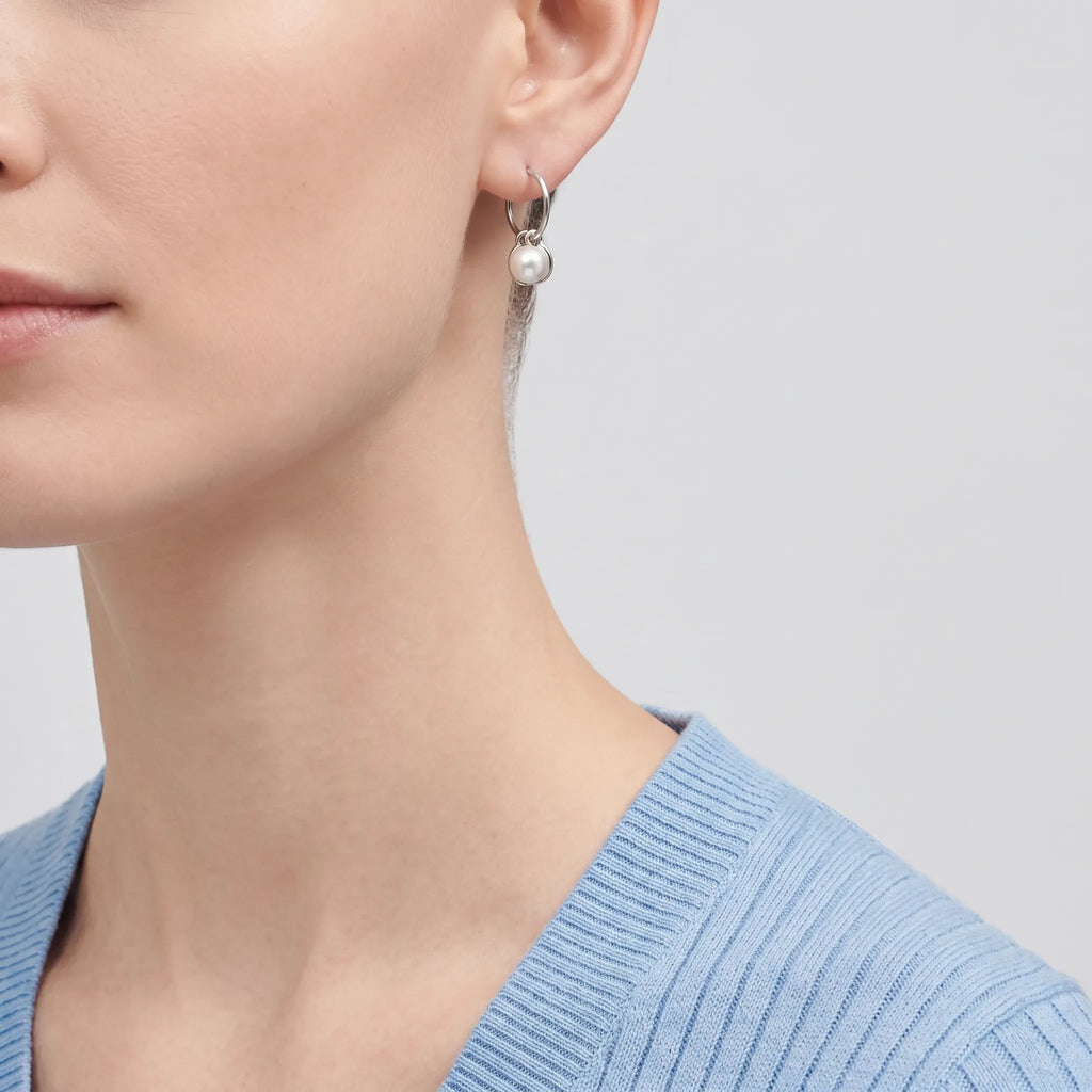 HardWear Pearl-Tone Orb Link Hoop Earrings