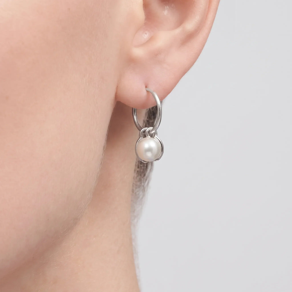 HardWear Pearl-Tone Orb Link Hoop Earrings