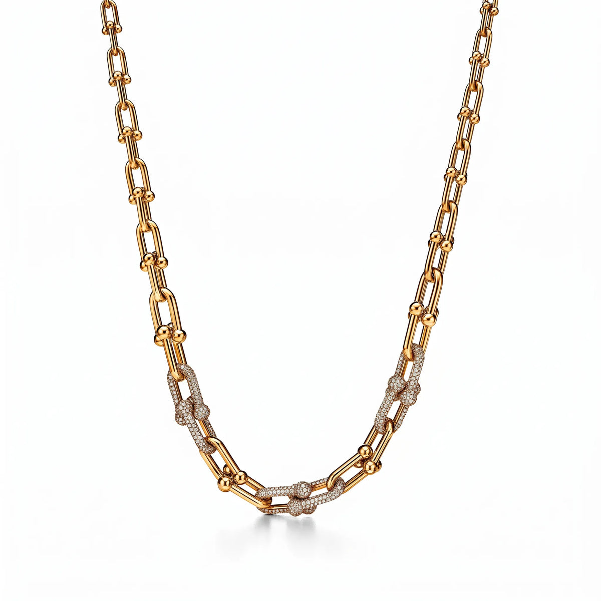 HardWear Triple Pavé Graduated Link Chain Necklace