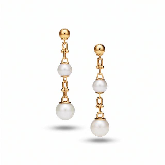 HardWear Triple Pearl-Tone Bead Link Drop Earrings