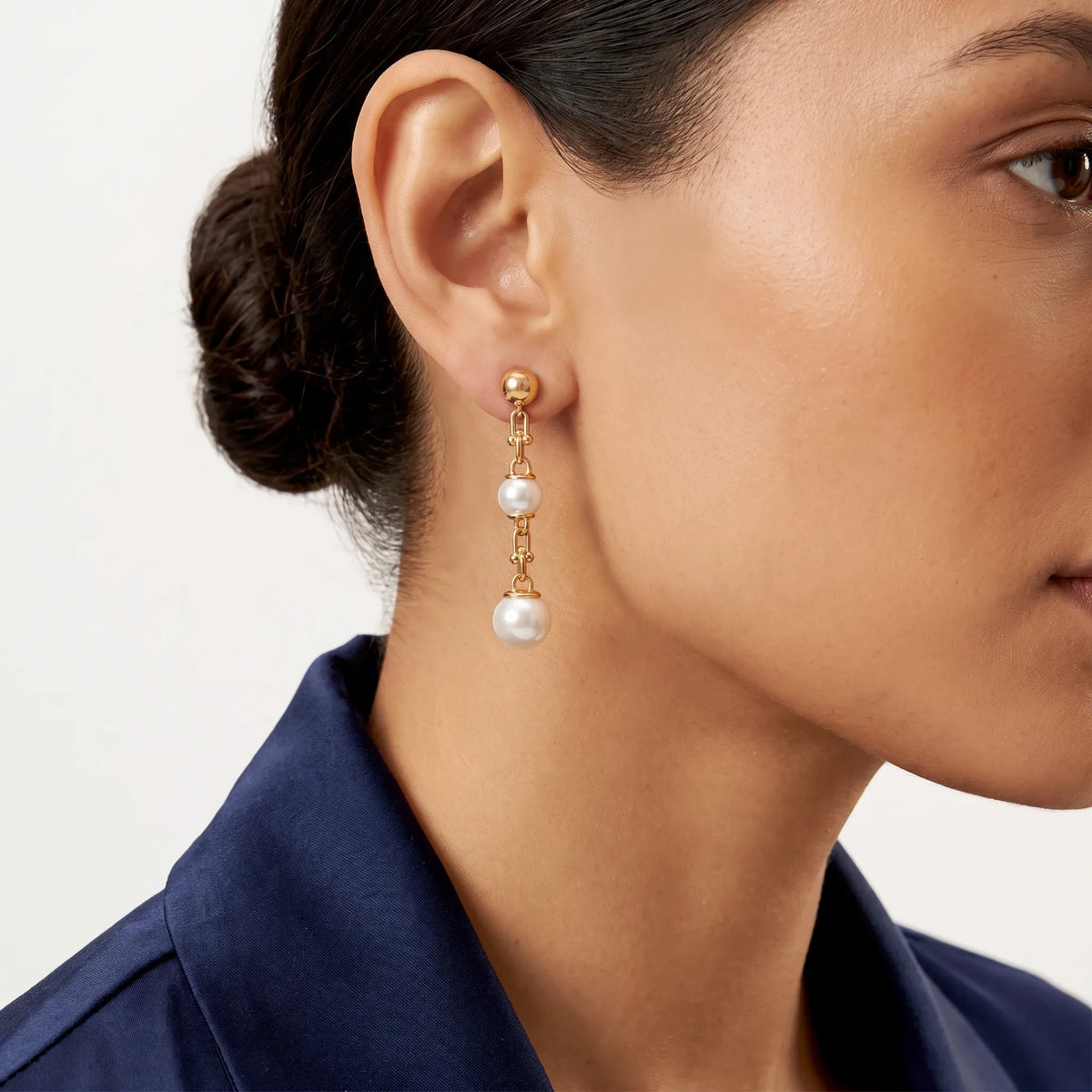 HardWear Triple Pearl-Tone Bead Link Drop Earrings