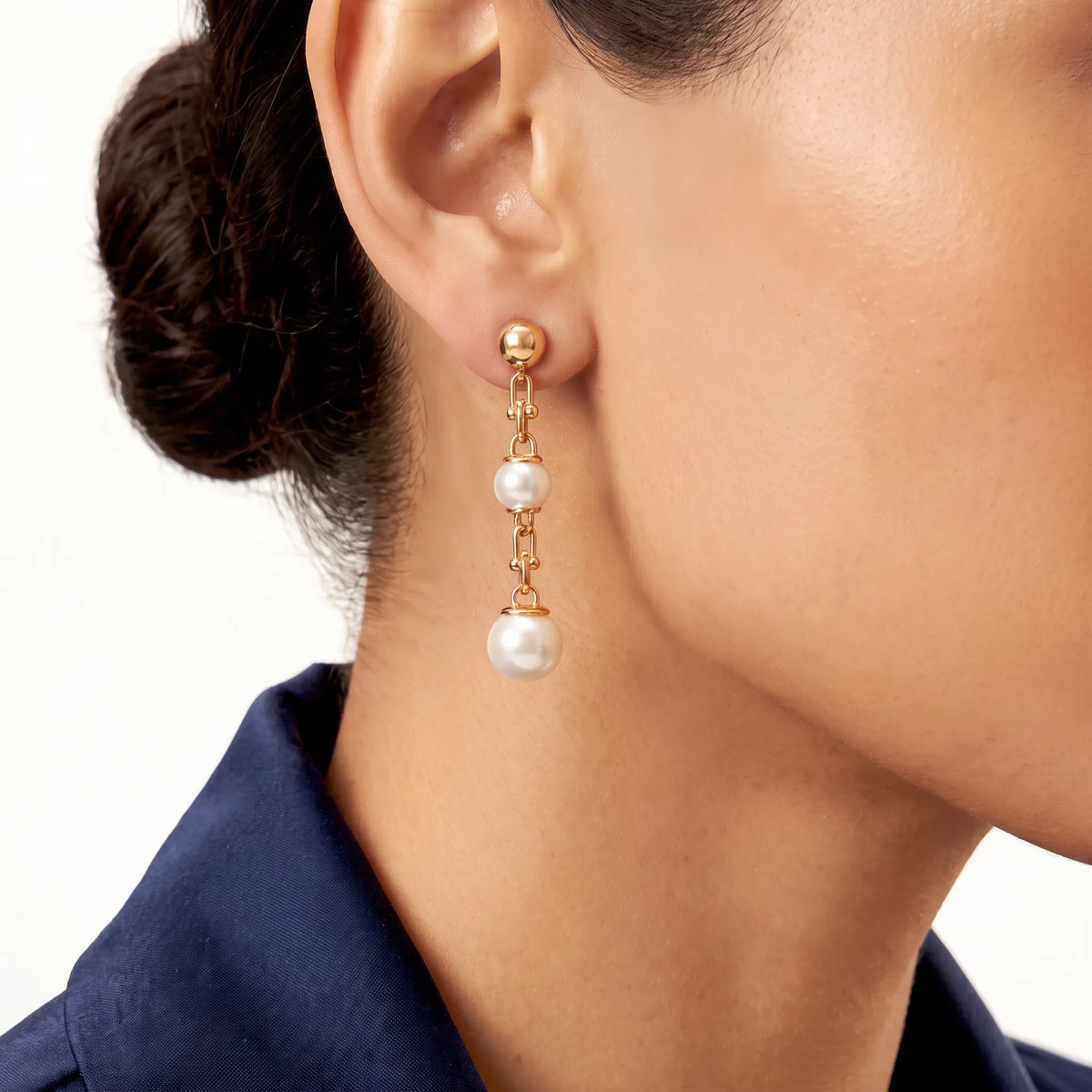 HardWear Triple Pearl-Tone Bead Link Drop Earrings