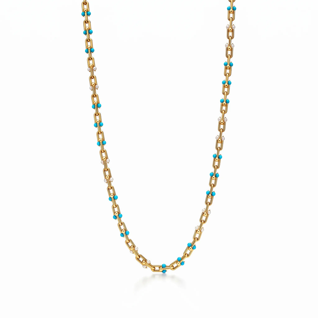 HardWear Turquoise Bead Convertible Long Link Necklace