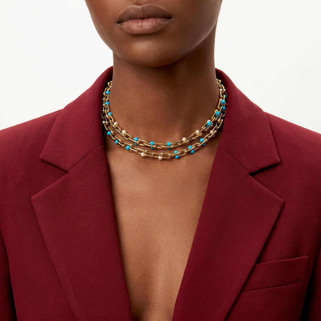 HardWear Turquoise Bead Convertible Long Link Necklace
