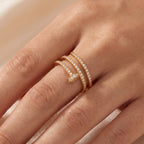 Juste un Clou Double Pavé Ring