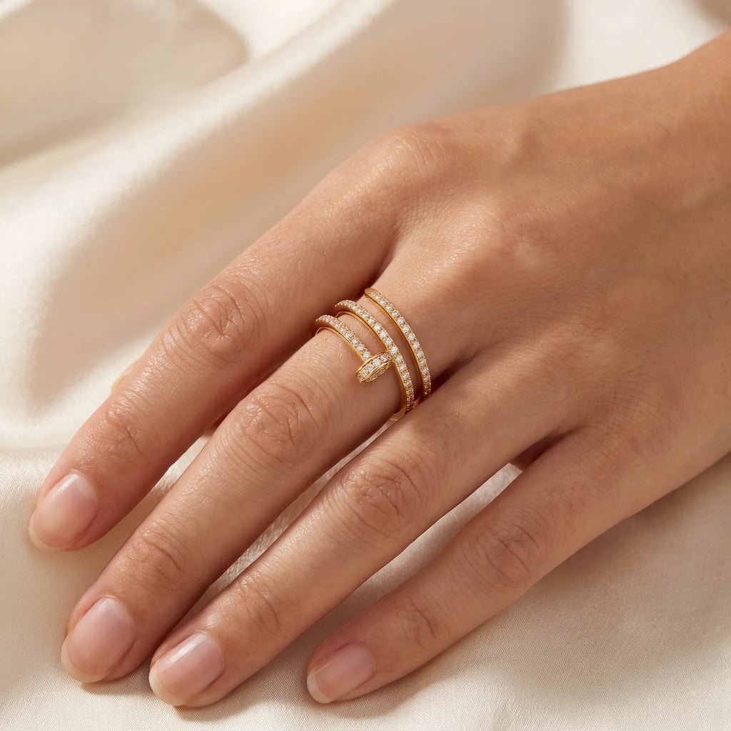 Juste un Clou Double Pavé Ring